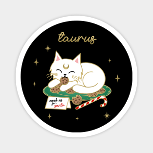 Taurus Holiday Kitty Cat Magnet